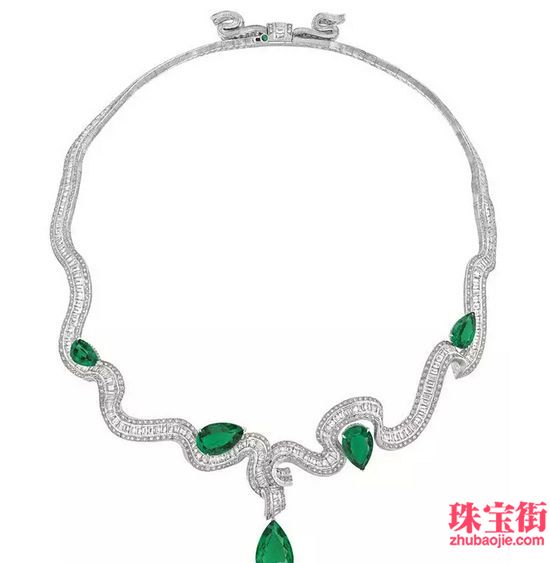 Dior顶级珠宝Archi Dior系列Corolle JourEmeraude系列祖母绿、钻石项链